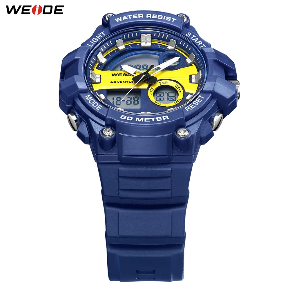 WEIDE Sports Military Luxurious Clock numeral digital product 50 meters Water Resistant Quartz Analog Hand Men WristWatches306j