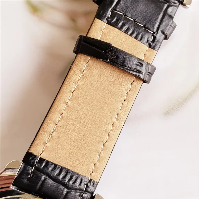 الساعات الفاخرة للرجال الحركة التلقائية الميكانيكية عالية الجودة جميع الاتصالات DIAL Works Watch Leather Strap Gift for Men Watch202r