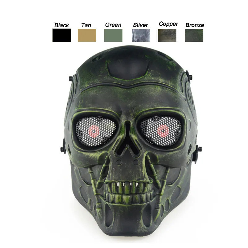 Desert Corps Máscara Ao Ar Livre Equipamento de Esportes Proteção Engrenagem Engrenagem Full Face Tactical Airsoft Terminator Mask No03-114
