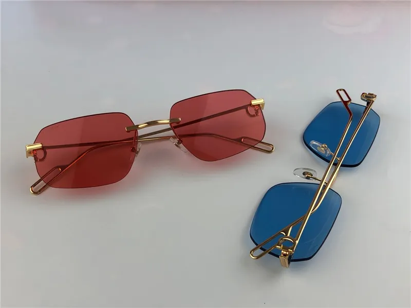 Männer Luxusdesigner Sonnenbrille Outdoor Mode Sonnenbrille Zonnebril Männer Vintage rahmenloser Polygon kleiner Rahmen Moderne Avantgarde 2443