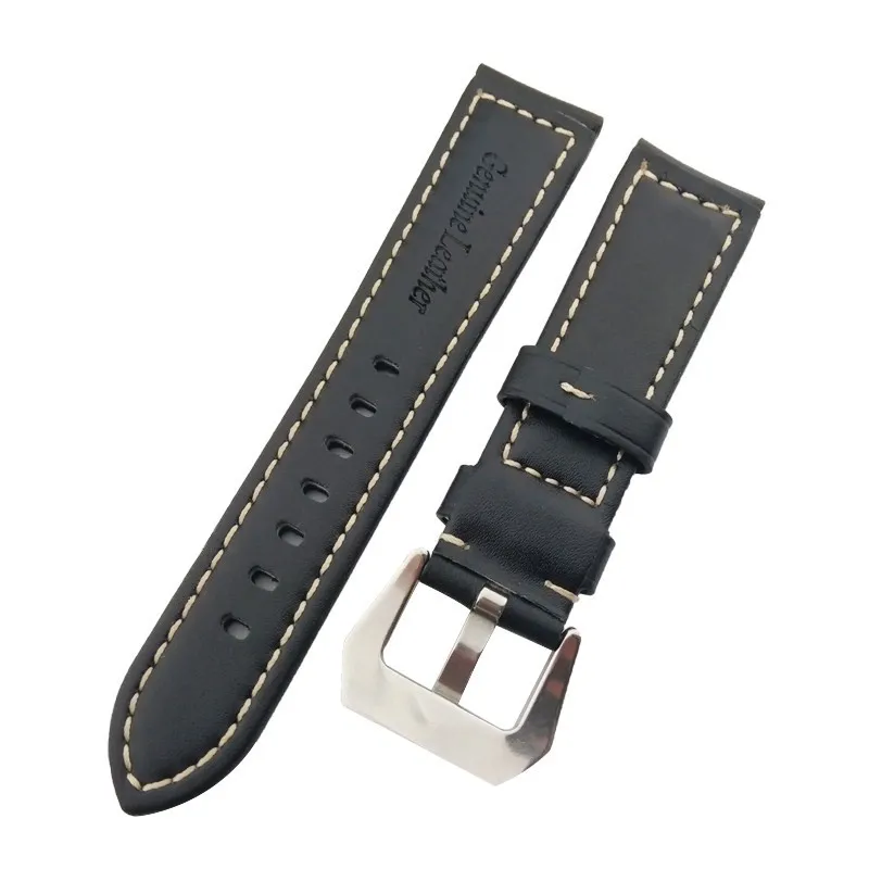 22mm 24mm 정품 가죽 watchbands 스트랩 무광 스틸 부크 블랙 옐로 288Z