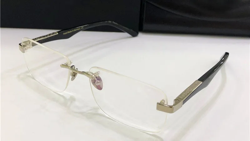 ファッション処方眼鏡アーティストI Rimless Frame透明な脚光学メガネ透明レンズM314Rのシンプルなビジネススタイル