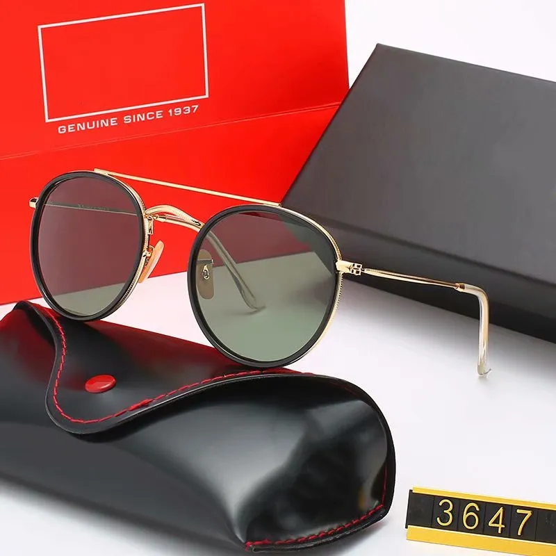 Varumärkesdesigner Classic Round Polarised Solglasögon Driving Eyewear Metal Gold Frame Glasses Män Kvinnor Solglasögon Polaroid Glass Len237s