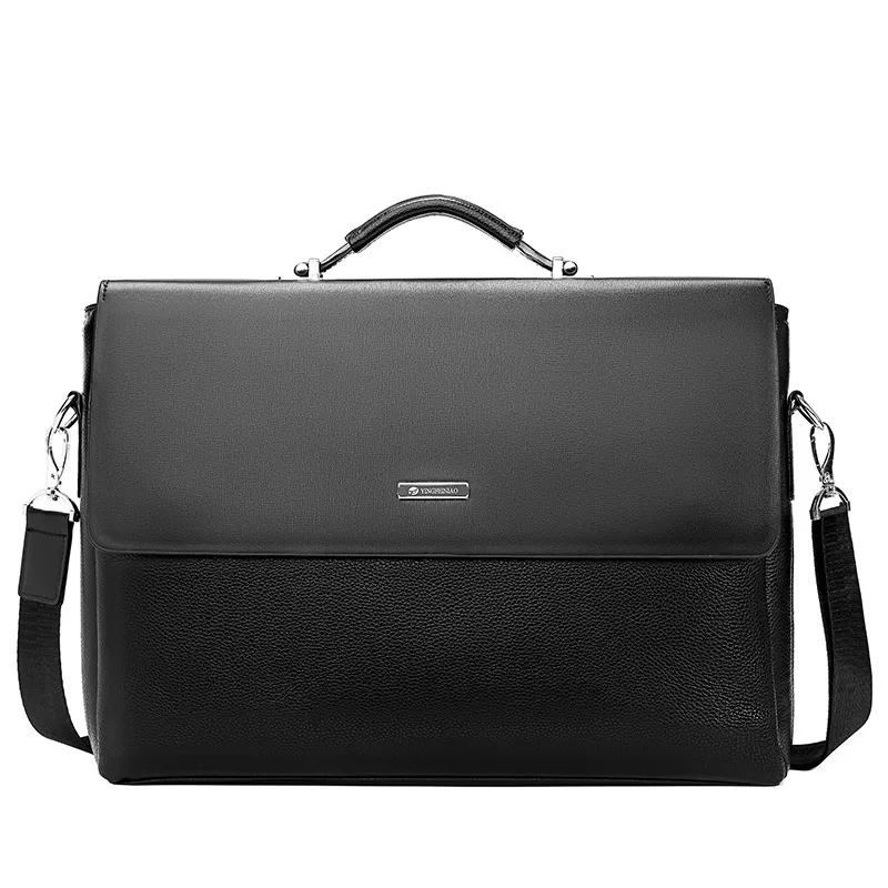 Business Men Briefcase Leather Laptop Handbag Casual Man Bag For Lawyer Shoulder Bag Male Office Tote Messenger203E