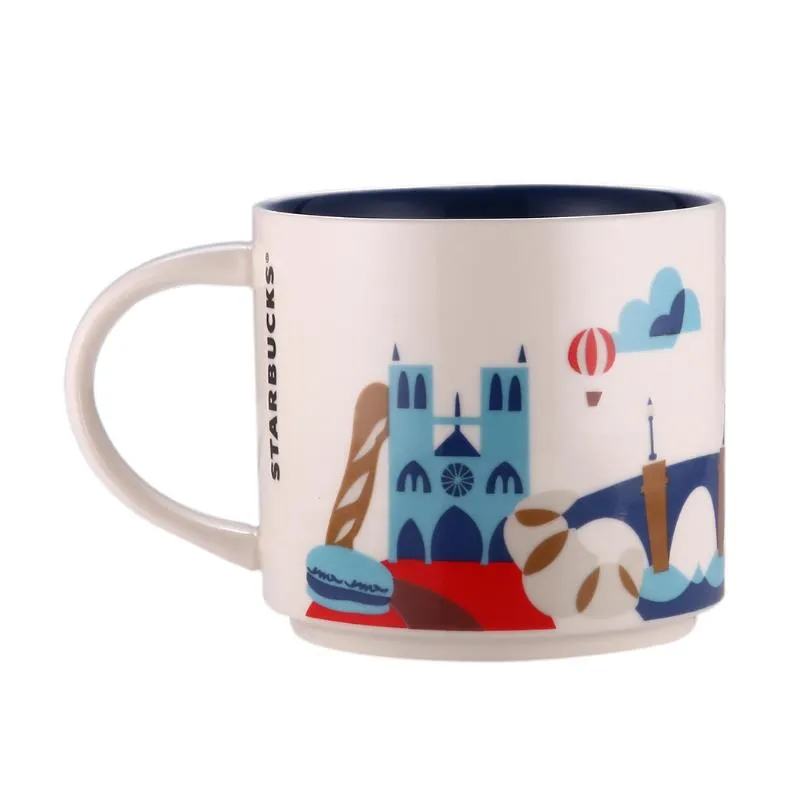 14 once in ceramica Starbucks City Mug France Cities Coppa di tazza di caffè con scatola originale Paris City290c