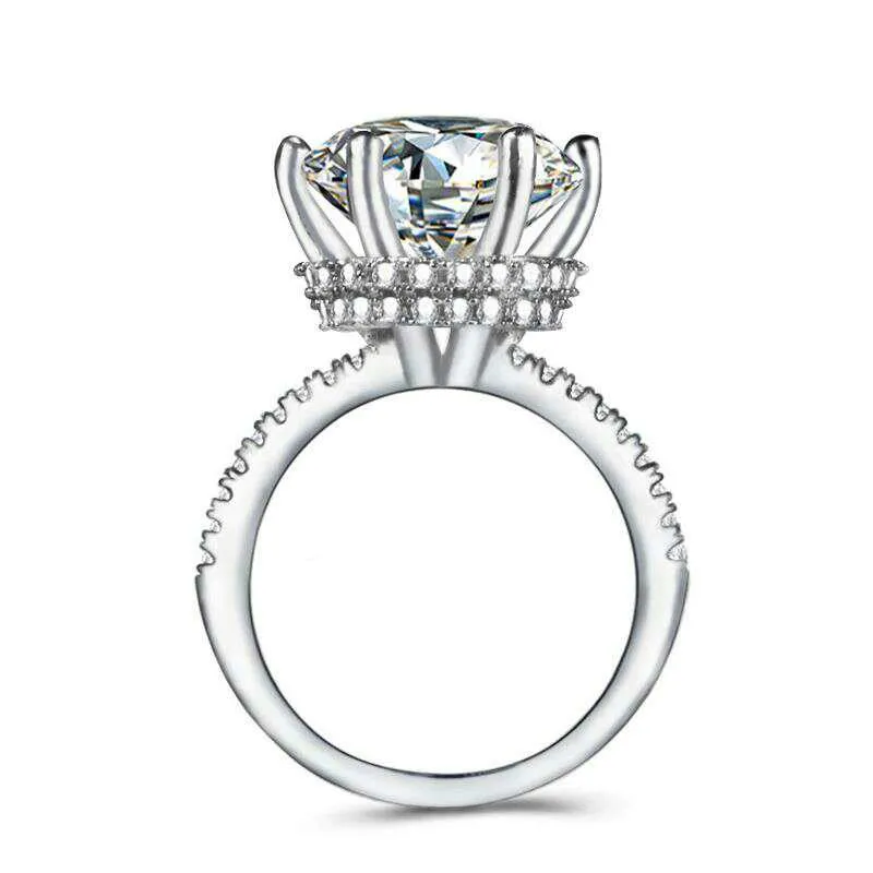 Choucong deslumbrante coroa anel de promessa 925 prata esterlina 3ct diamante cz noivado casamento anéis de banda para festa feminina jóias294i