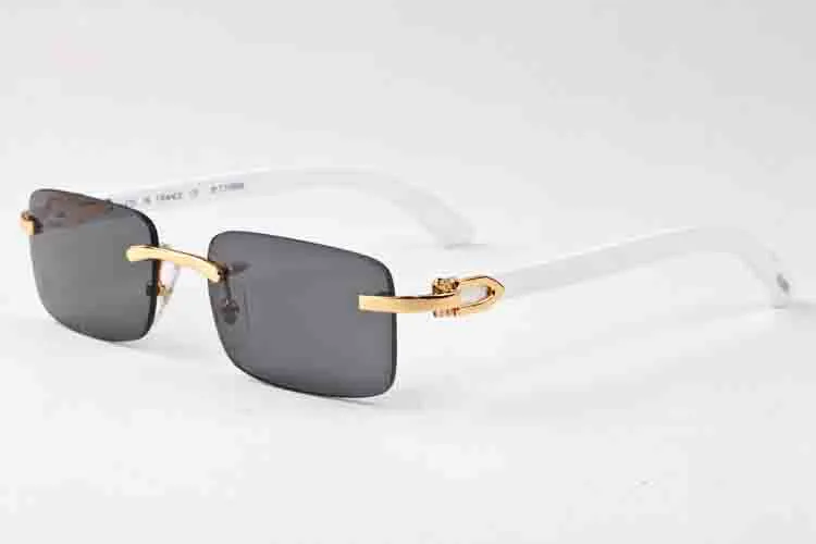 Mode Büffelhorn Mann Retro Holz Sonnenbrille Herren und Damen schwarz braun transparente Linse rahmenlos Sporthaltung Fahren glas210Z