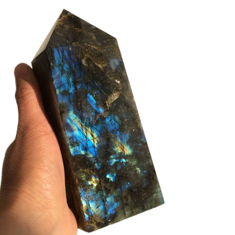 1 5kg tamanho grande natural labradorite quartzo obelisco grande ponto de varinha de cristal quartzo pedra preciosa torre reiki heal254s