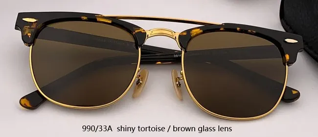 Hele club zonnebril heren dames merkontwerper UV400 master bril klassieke zonnebril rijden semi-randloze rd3816 vierkante g2815