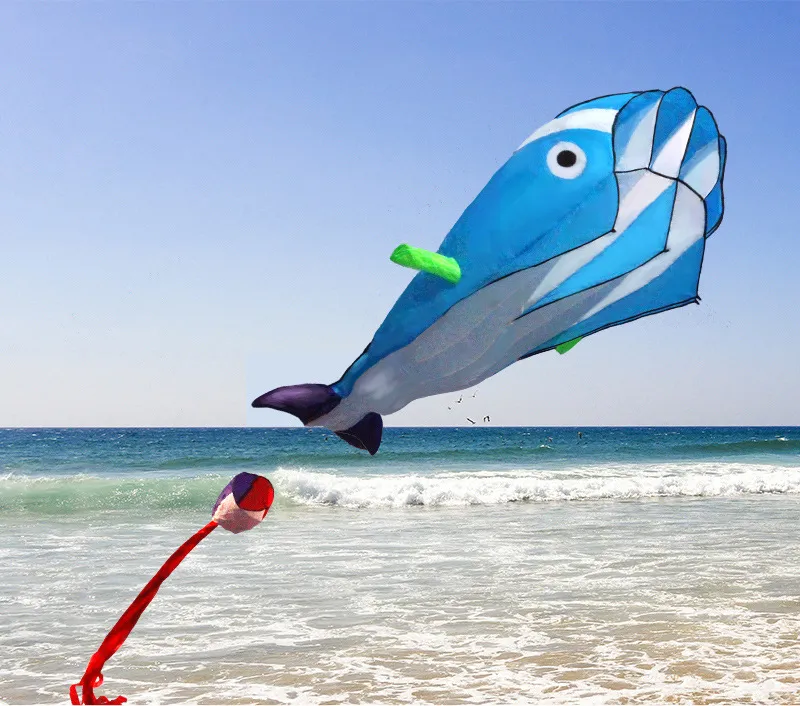 Cute Huge Outdoor Fun Sports Single Line Software Dolphin Whale Kite Flying High Quality Gift Wholesale Drop Shipping