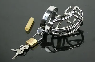 Chastity cage för män i rostfritt stål med böjd design_voghion.com