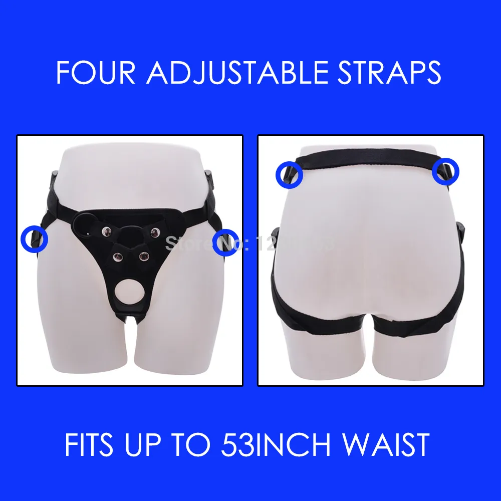 Adjustable Double Hole Strap On Dildo Pants For Lesbian Couple Leather Strapon Harness Adult Game Sex Products Toy For Women Y20043351469