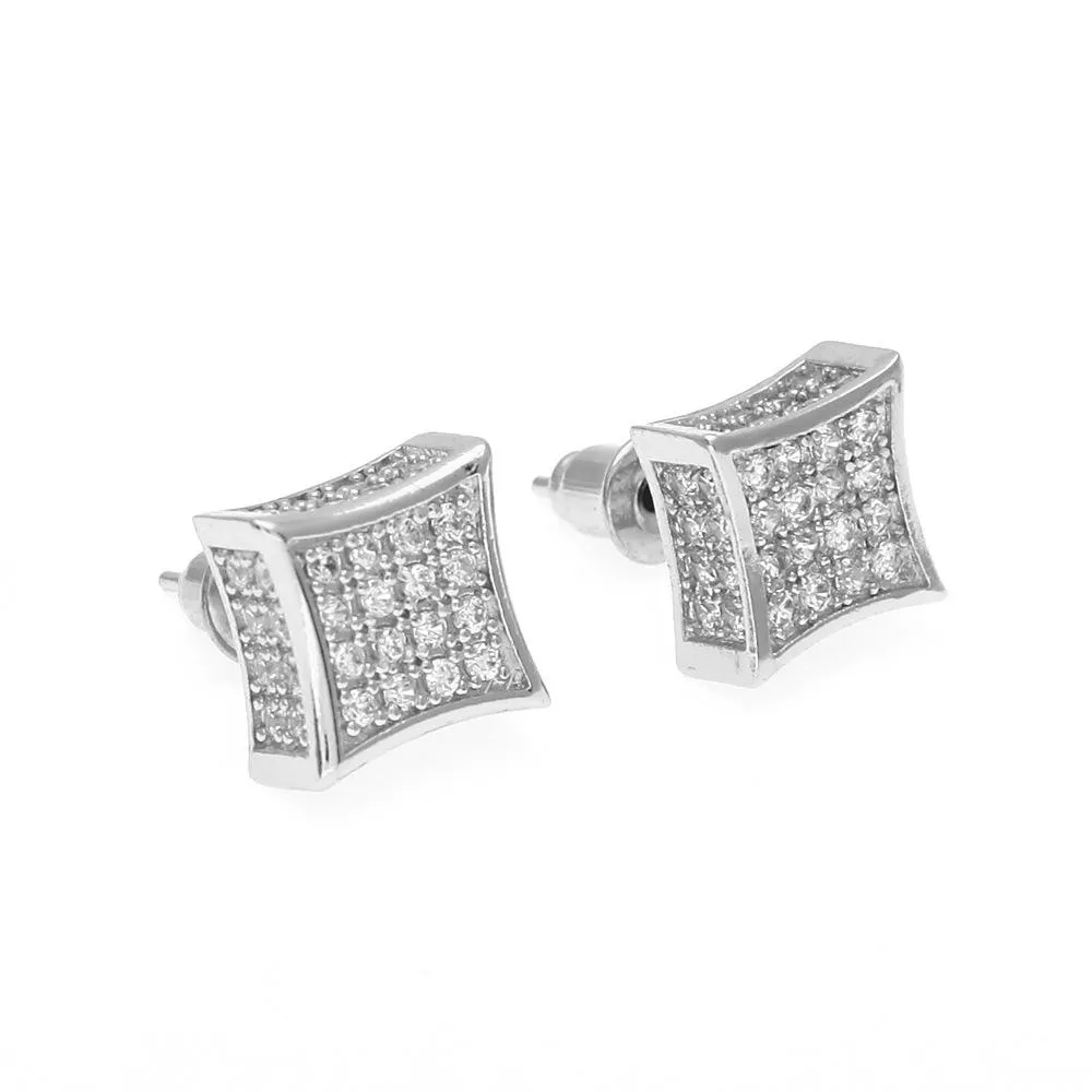 Nieuwe Heren Sieraden Stud Oorbellen Hip Hop Zirconia Diamond Fashion Koper Wit Goud Gevuld Crystal Earring246k