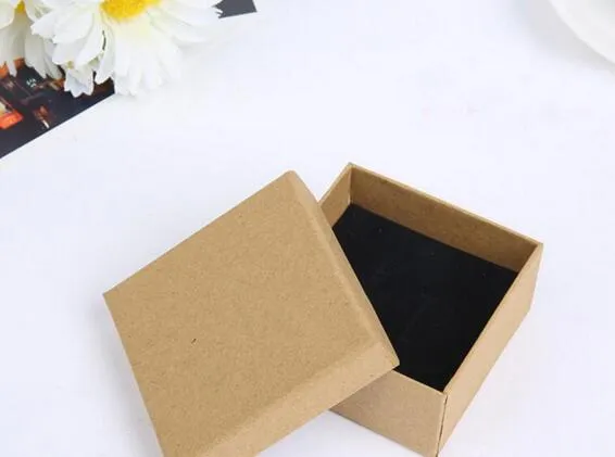 7 7 3CM Gift Kraft Box Jewelry Boxes Blank Package Carry Case Cartboard 50st GA55236R