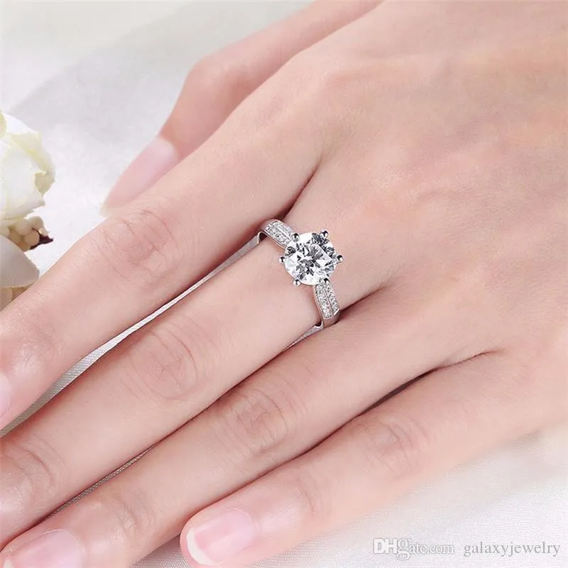 YHAMNI комплект колец из чистого серебра 925 пробы с большим бриллиантом 2 карата, обручальное кольцо из настоящего серебра, обручальные кольца для женщин XJR039198q