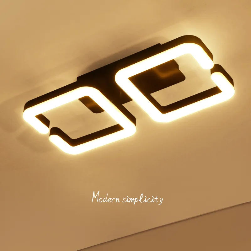 Modern LED -ljuskrona tak tändare för vardagsrummet Botten Lamparas Techo Lighting Fixture AC220V Kaffe Färg Färdig292A
