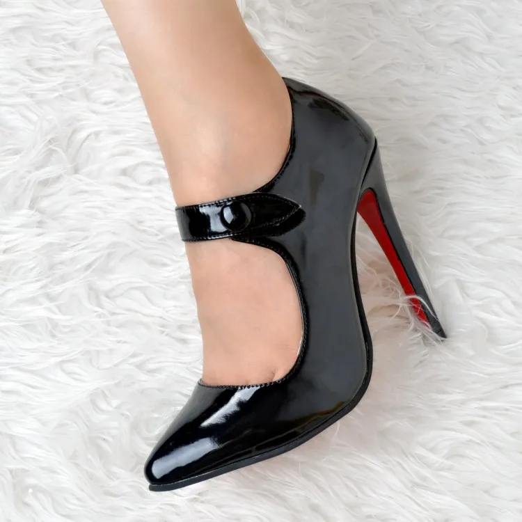 Rontic nouvelle mode femmes classiques pompes Mary Janes minces talons hauts pompes belle bout pointu noir chaussures de fête femmes taille américaine 4-15