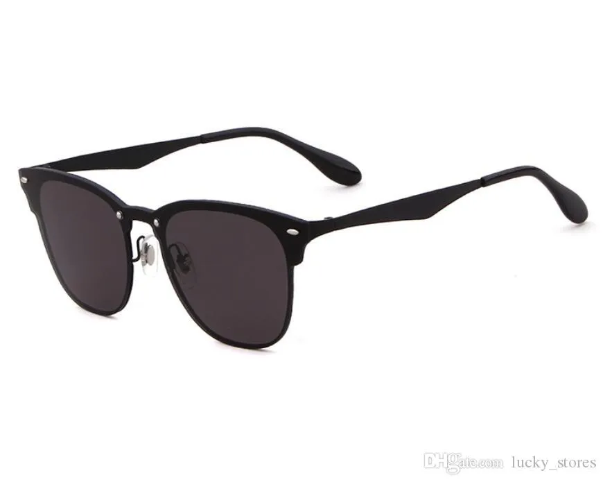 Moda masculina feminino óculos de sol de alta qualidade para senhoras masculino metal quadro espelhado óculos uv400 lentes com cases248c