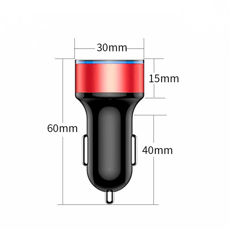 Universal QC 30 Fast Car Charger 2 Port Car Charger 2A Snabb dubbel USB -adaptiv för iPhone Huawei Samsung S8 Galaxy S7 -telefoner2588511