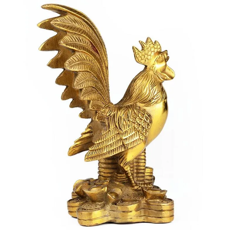 Kaiguang Pure Copper Chicken Decoration Zodiac Chicken Decoration Home Crafts Decoration Copper Rooster Golden Rooster Report240f