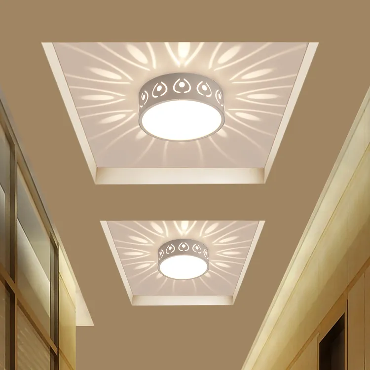 Simple Modern 3W LED Downlight Corridor Aisle Porch Spotlight Creative Balcony Round Acrylic Metal Ceiling Lights Dia15cm247e