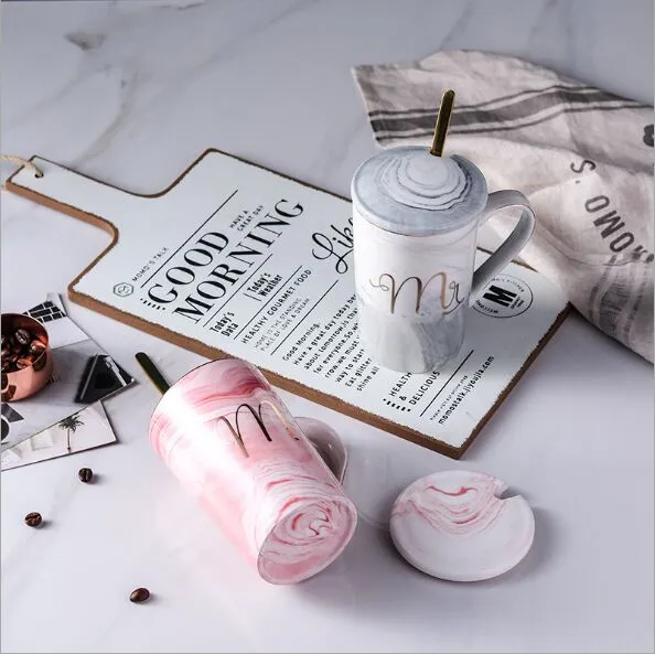 Kawa marszcząca Kubek Kubek Kreatywny Nordic Ceramic Cup Puchar Ślubny 301-400 ml Flamingo Wedding Gift Wzmocnienie porcelany 2019 New245k