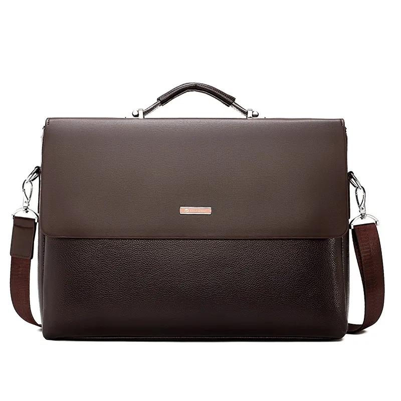 Business Men Briefcase Leather Laptop Handbag Casual Man Bag For Lawyer Shoulder Bag Male Office Tote Messenger203E