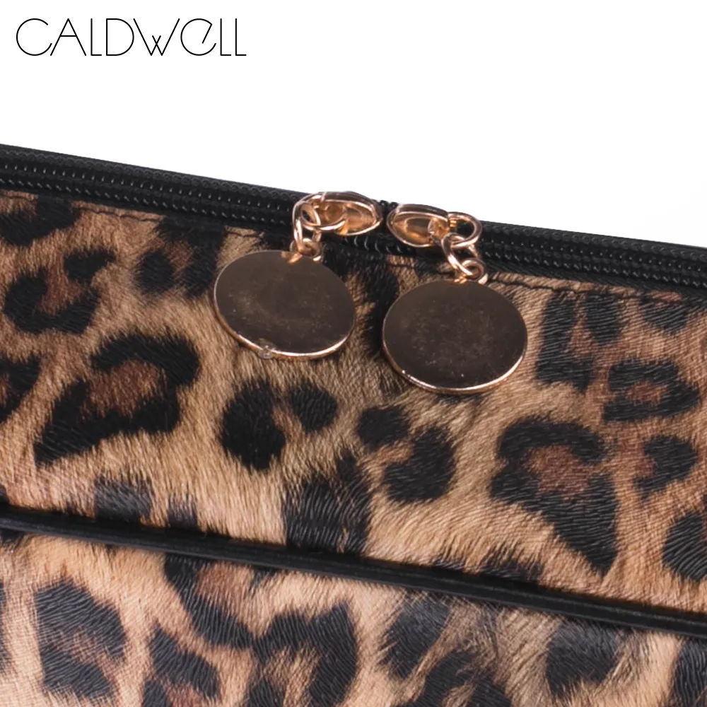 CALDWELL Reise-Make-up-Tasche, großes Fassungsvermögen, tragbares Organizer-Etui mit Reißverschluss, Leopardenmuster, Geschenk für Frauen244j