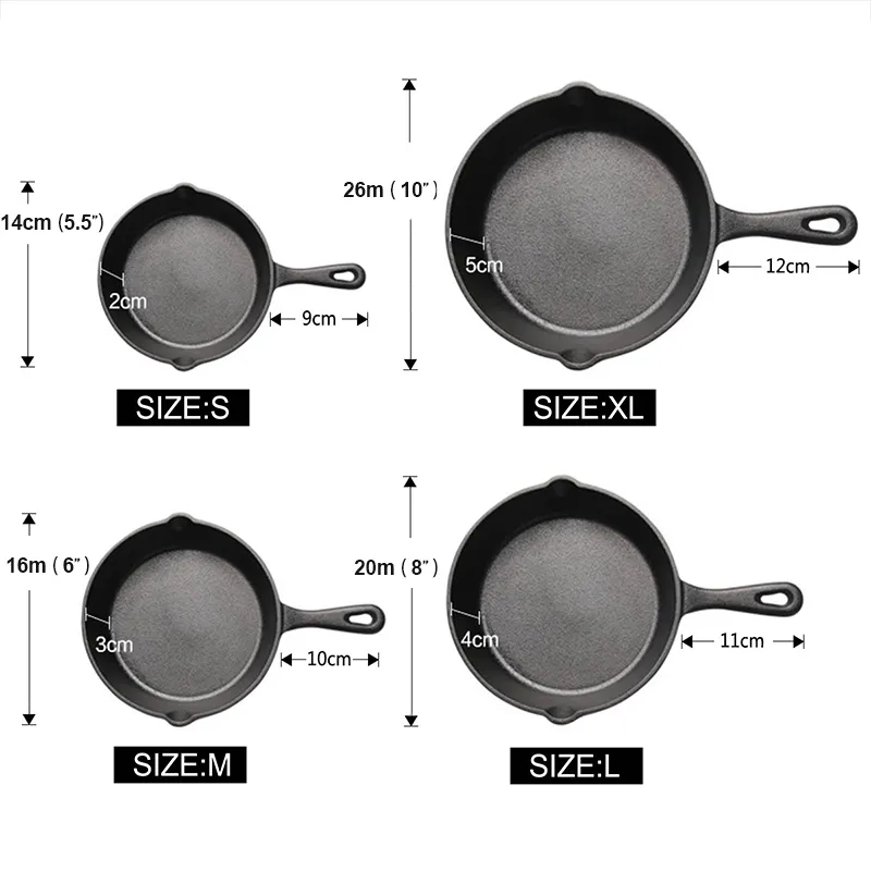 Upspirit cast Iron nonstick 14-26cmフライパンフライパン用ガス誘導調理器卵パンケーキポットキッチンティングツール調理器具C192242