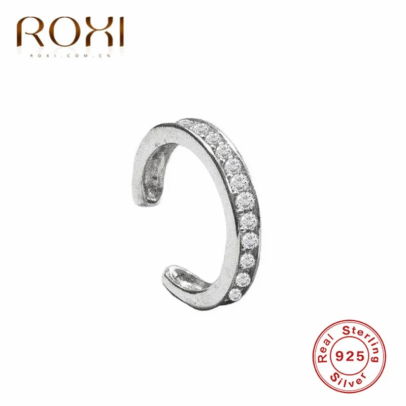 Roxi 925 Sterling Silver Small Ear Cuff Clip på örhängen för kvinnor som inte är genomborrade örhängen Geometrisk C -form öronkuff wrap232k