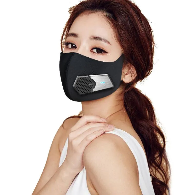 Katoenen gezichtsmaskers wasbaar en herbruikbaar slim elektrisch luchtmasker gezichtsmasker Mode zwarte stoffen gezichtsmasker voor kiembescherming1823