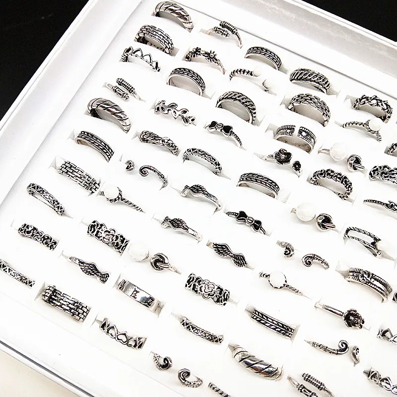 Todo 100 pçs / lote prata anéis femininos estilo boêmio senhoras meninas dedo conjunta anel festa jóias marca nova gota 2789