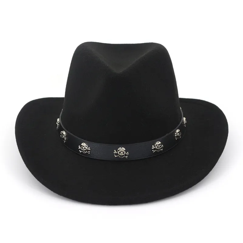 Fashion Wide Brim Fedora Cowboy Western Wool Felt Hat Cheap Horseman Cap British Style Jazz Formal Hats Sombrero for Men Women315i