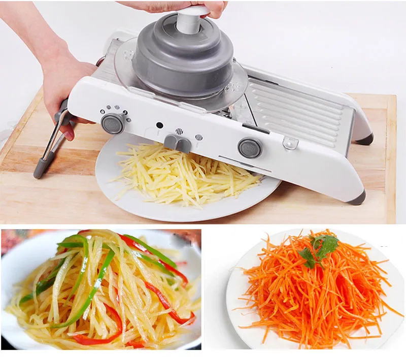 Mandoline Slicer for Kitchen Adjustable Stainless Steel Vegetable Cutter  Peeler