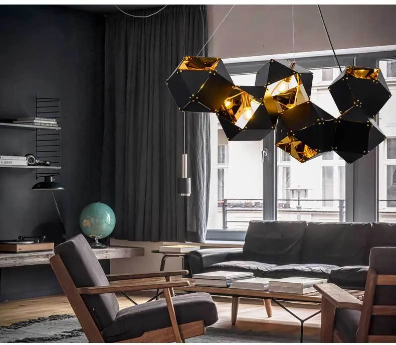 Современный металлический креативный подвесной светильник для гостиной, столовой, подвесные светильники круглого дизайна, украшения дома, светильники 255k