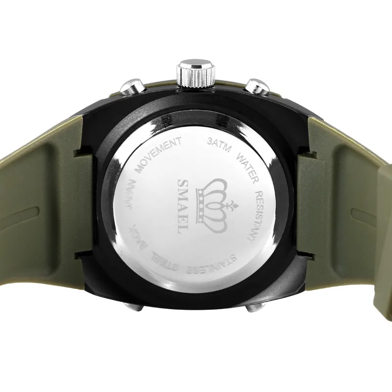 Smael New Men Analog Digital Fashion Wristoof Waterproof Sports Watches Quartz Alarm Watch Nurce Relojes WS1008237T
