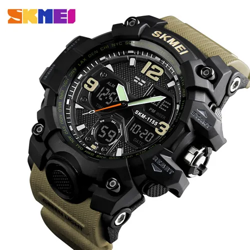 SKMEI Top Luxe Leger Camo Sport Horloges Mannen Quartz Digitale Waterdichte Sport Horloge Mannelijke relogios masculino Watch324t