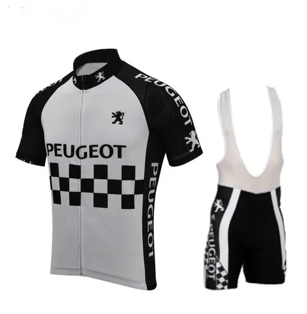 Molteni Peugeot NUEVO Hombre Blanco Amarillo Vintage Ciclismo Jersey Conjunto de manga corta Ropa de ciclismo Ropa de montar Traje Ropa de bicicleta Shor252E