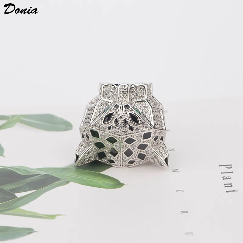 Donia Schmuck Luxus Ring Mode Tiger Kopf Kupfer eingelegten Zirkon europäischen und amerikanischen kreative weibliche handgemachte Designer Geschenk224Z