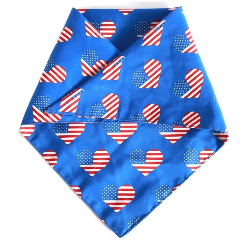 Hundkläder dubbelskikt American Independence Day Flag Pet Triangle Dog Scarf Pet Supplies