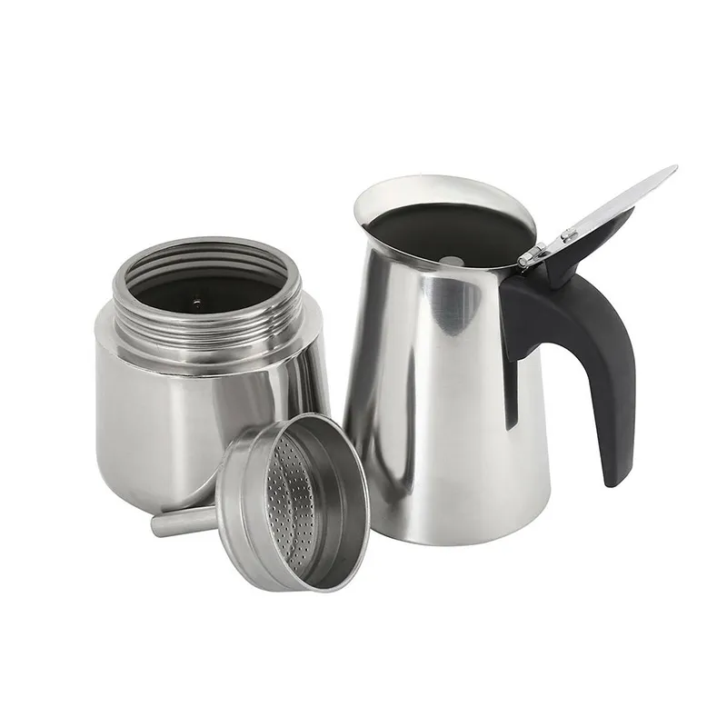 Edelstahl Espresso Herd Top Kaffeemaschine Italienische Percolator Topf Milch Aufschäumen Krug Kaffeemaschine Für Küche Für Home243e