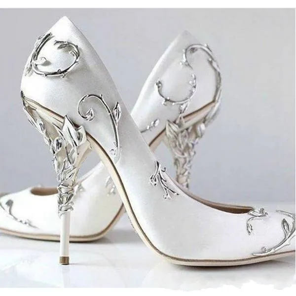 Ralph Russo Rose Gold Gold Designer Confortável Casamento Sapatos de noiva Moda Mulheres Sapatos de Saltos de Saltos Para Brides Party Party Prom Sapatos3079