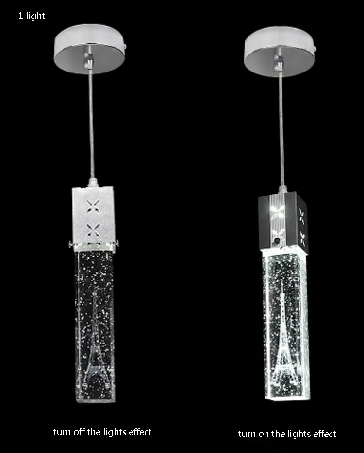 Crystal Bubble Light Eiffeltoren Hanglamp Plafondlamp Bar Eetkamer lamparas de tech colgante moderna226e