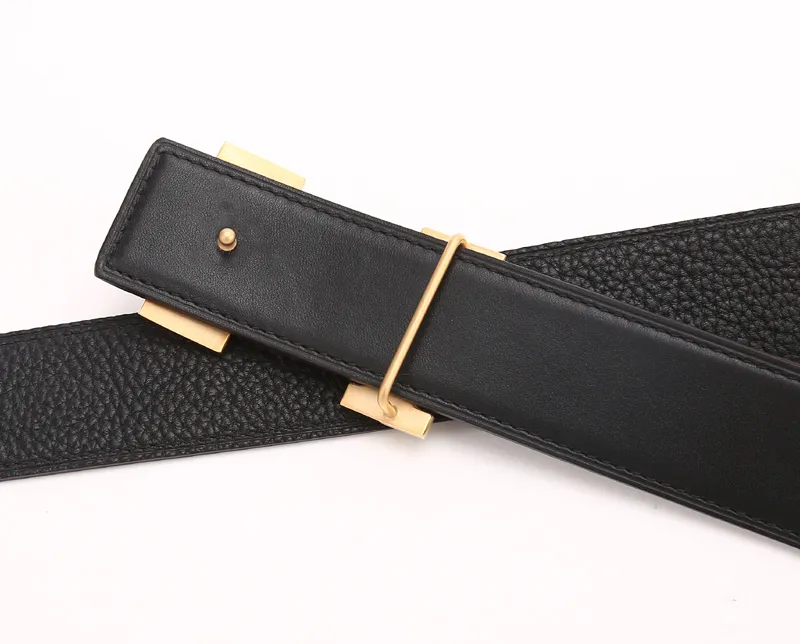 Cintos de agulha cinto masculino moda couro genuíno preto cintos feminino grande fivela de ouro suave clássico casual ceinture alta qu305v