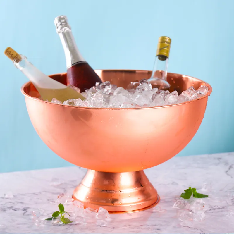 Hickening – bassin de grande taille en acier inoxydable, seau à champagne, seau à glace, seau à glace, nourriture de fête, bol à salade 314x