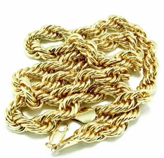 Collar de cadena de oro de 18 quilates Collar de cadena de metal de 10 mm de espesor y 90 cm de largo 2886
