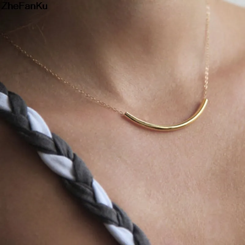 Feminino minúsculo colar rua bater o simples corrente de ouro colar jóias delicado female257j