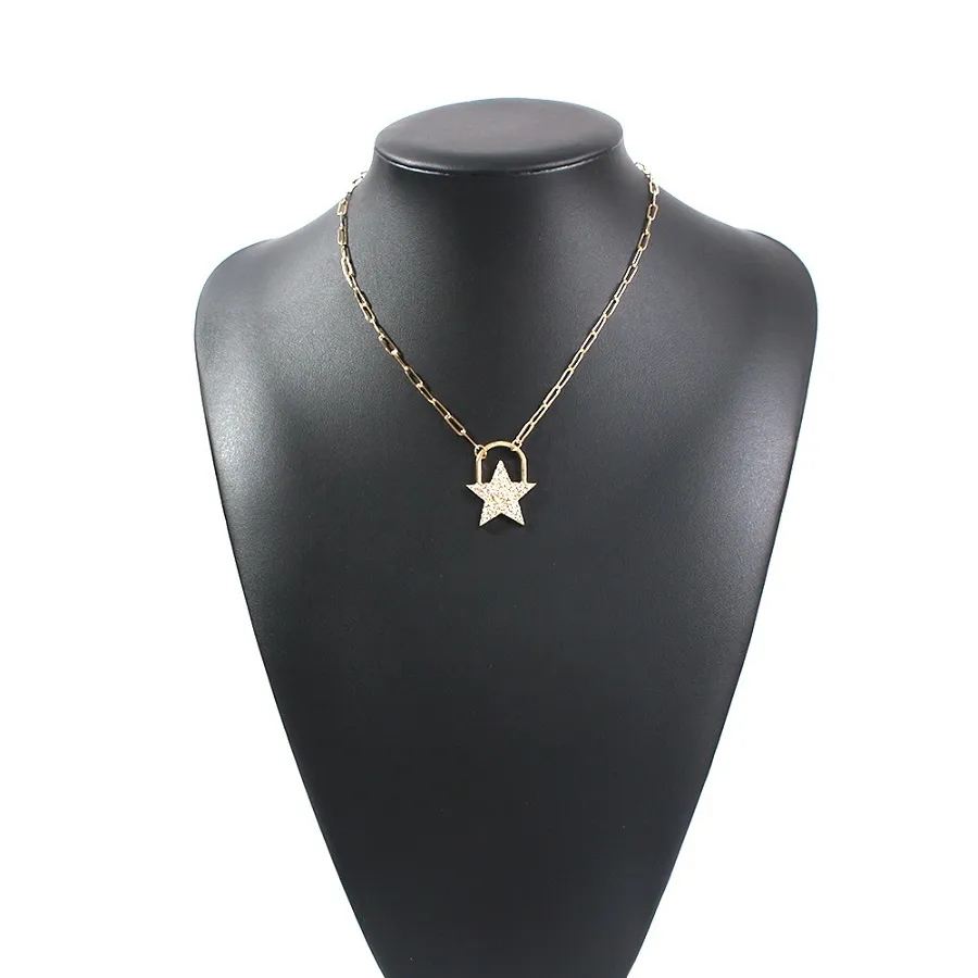 NY INS Fashion Luxury Sweet Lovely Diamond Star Pendant Choker Statement Designer Necklace For Women Girls223w