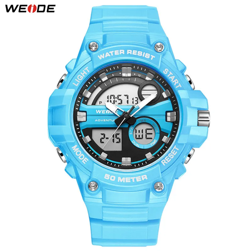 WEIDE Sports Military Luxuriöse Uhr mit Ziffern, digitales Produkt, 50 Meter, wasserdicht, Quarz, analoger Zeiger, Herren-Armbanduhren207a
