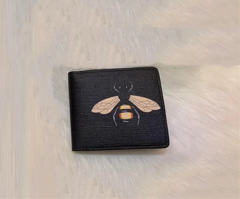Högkvalitativ man äkta läder plånbokskort plånböcker innehavare män djur kort koppling svart orm tiger bee purses women long style261q